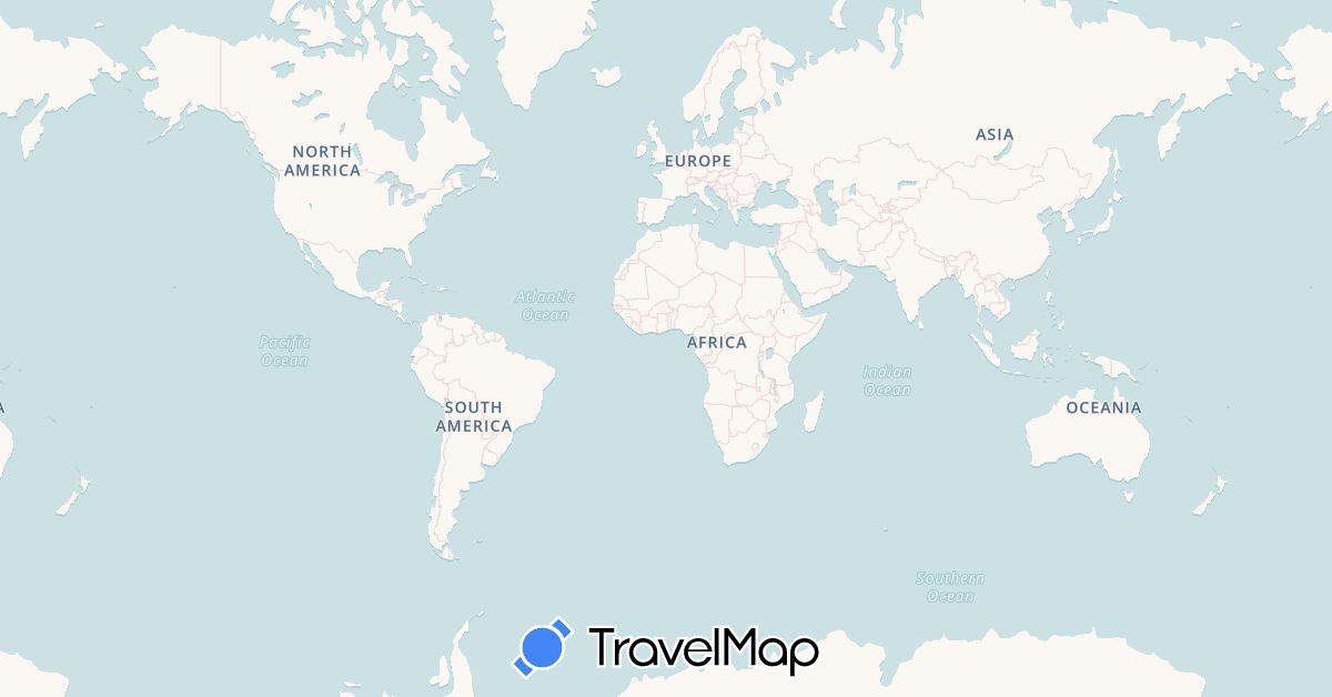 TravelMap itinerary: driving in France, Thailand, Vietnam (Asia, Europe)